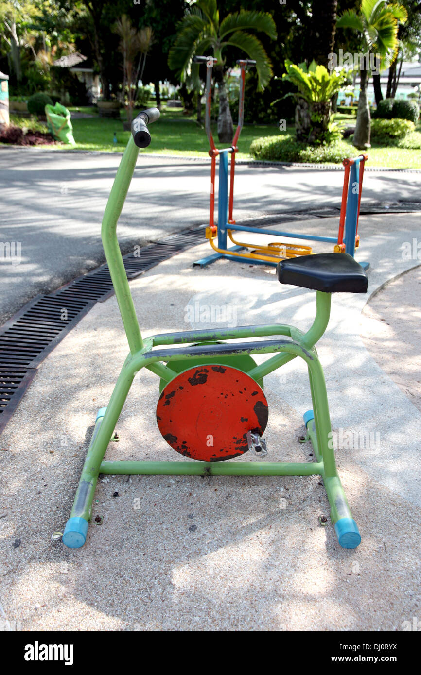 The Picture Exercise equipment in the park. Stock Photo