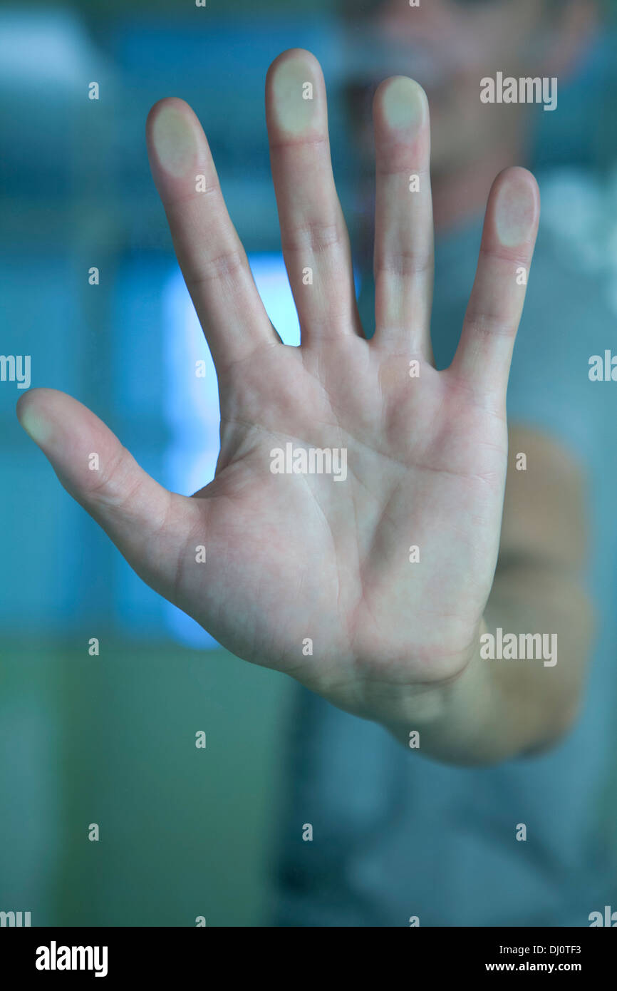 Hand touching glass hires stock photography and images Alamy