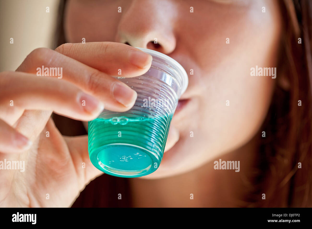 oral hygiene, mouthwash Stock Photo