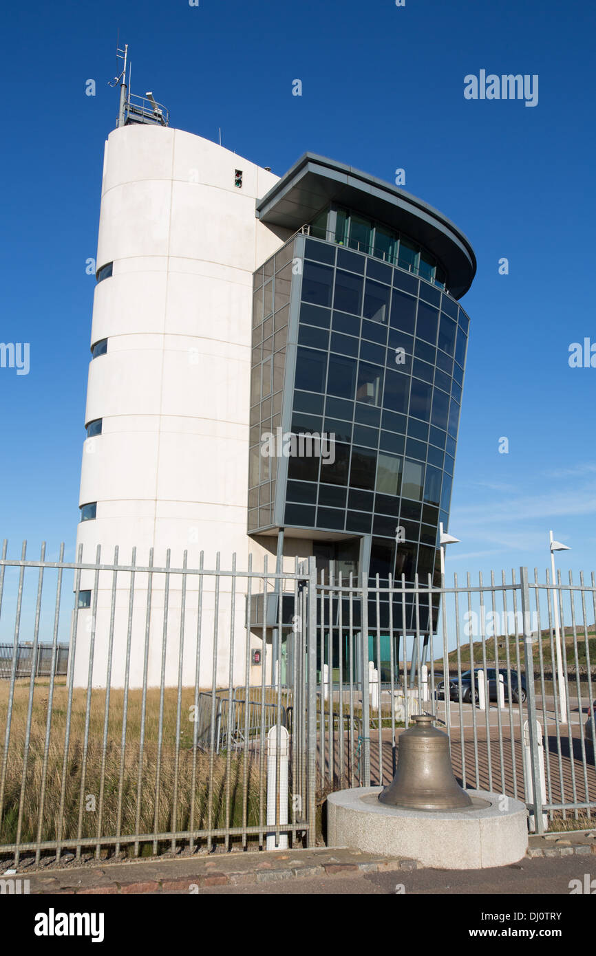 City of Aberdeen, Scotland. Picturesque view of the Marine Operations Centre at Aberdeen’s harbour entrance. Stock Photo