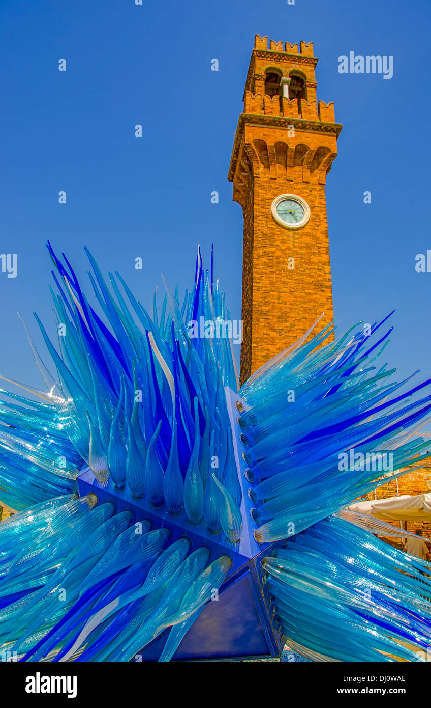 Glass exhibit on the Island of Murano. Part of the Biennale 2013 Festival. Stock Photo