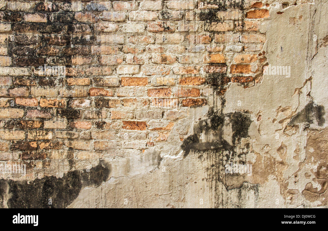 old cracked concrete vintage brick wall background Stock Photo