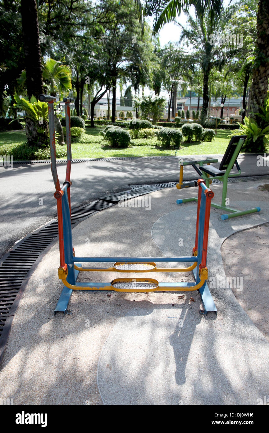 The Picture Exercise equipment in the park. Stock Photo
