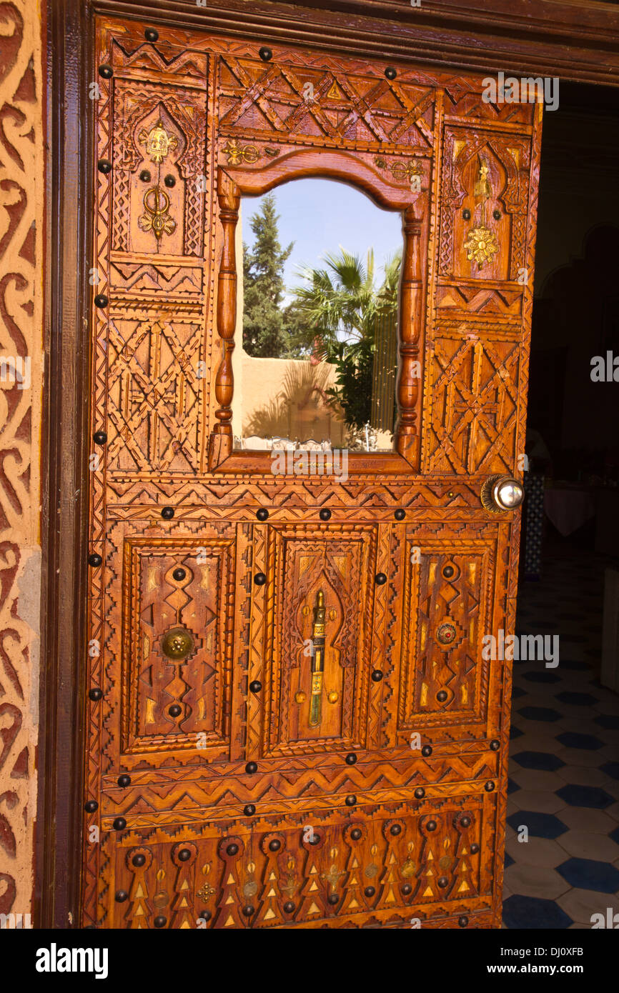 Inlaid woodwork door Morocco Stock Photo