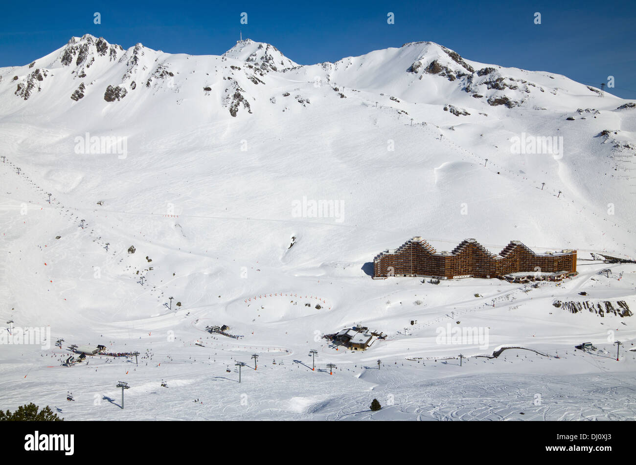 Ski resort in the winter Pyrenees Stock Photo - Alamy