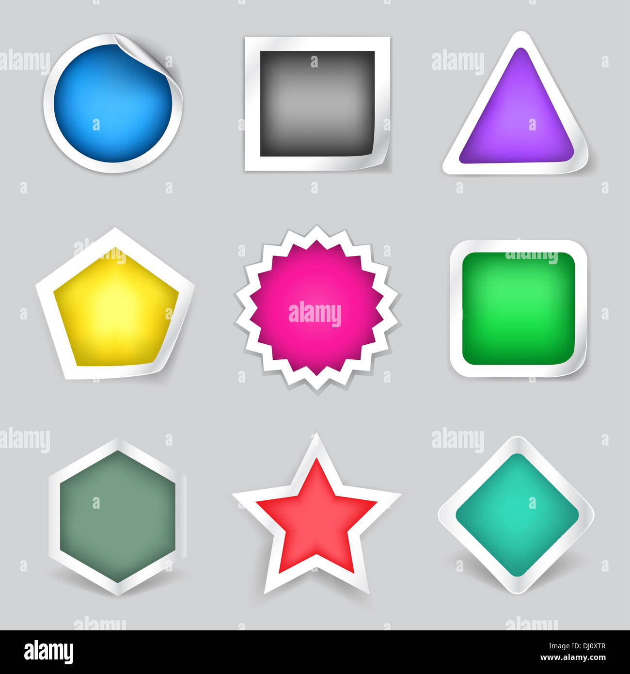 The stickers set suitable to show different advertisements messages ...