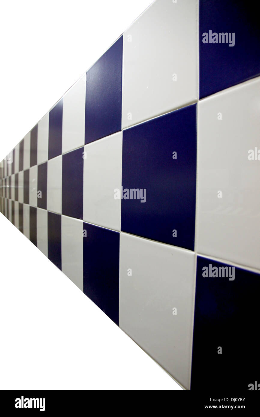 Picture The Blue Walls are checkered on white background Stock Photo