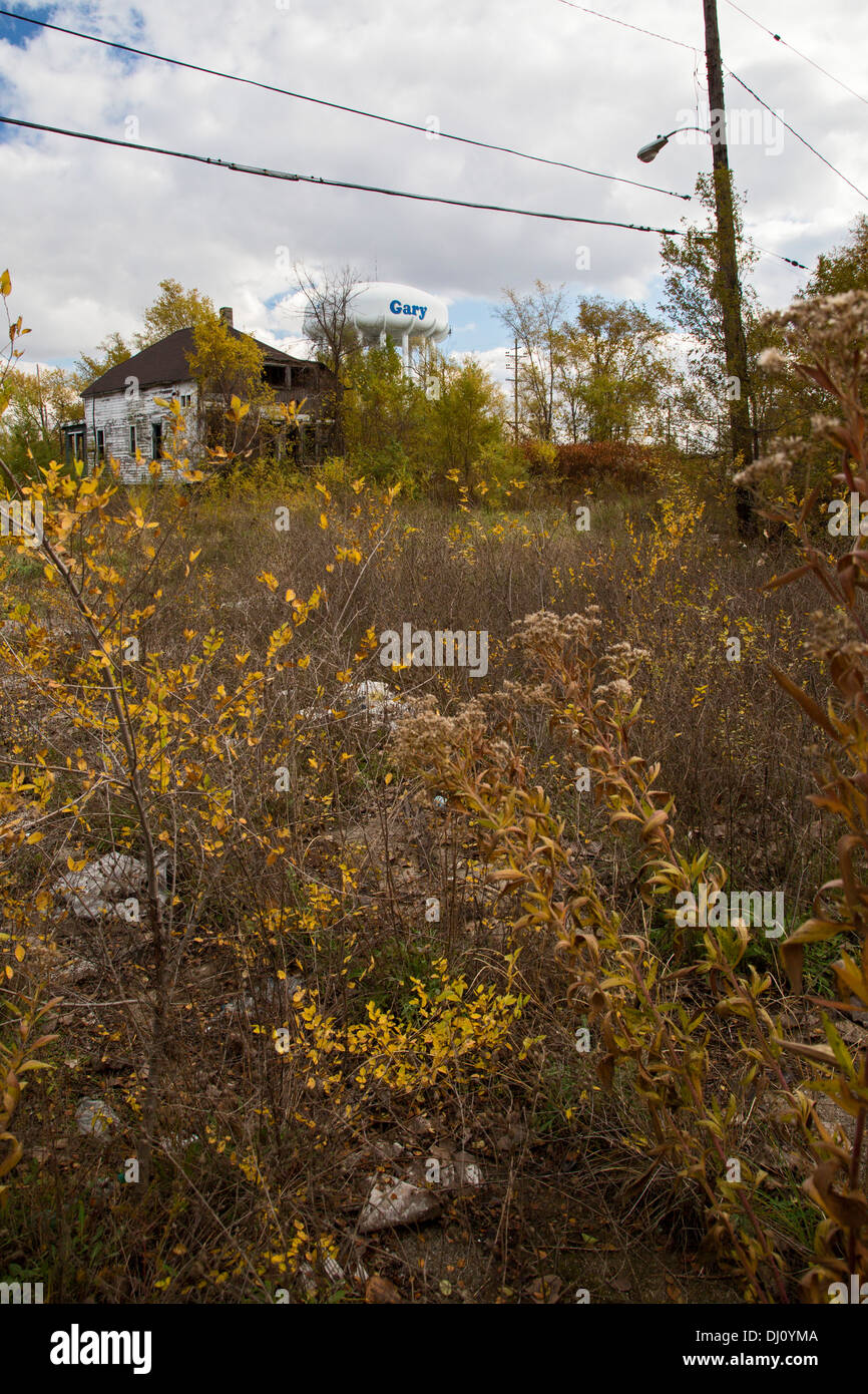 Gary, Indiana Vacant and overgrown lots in Gary, Indiana, where the