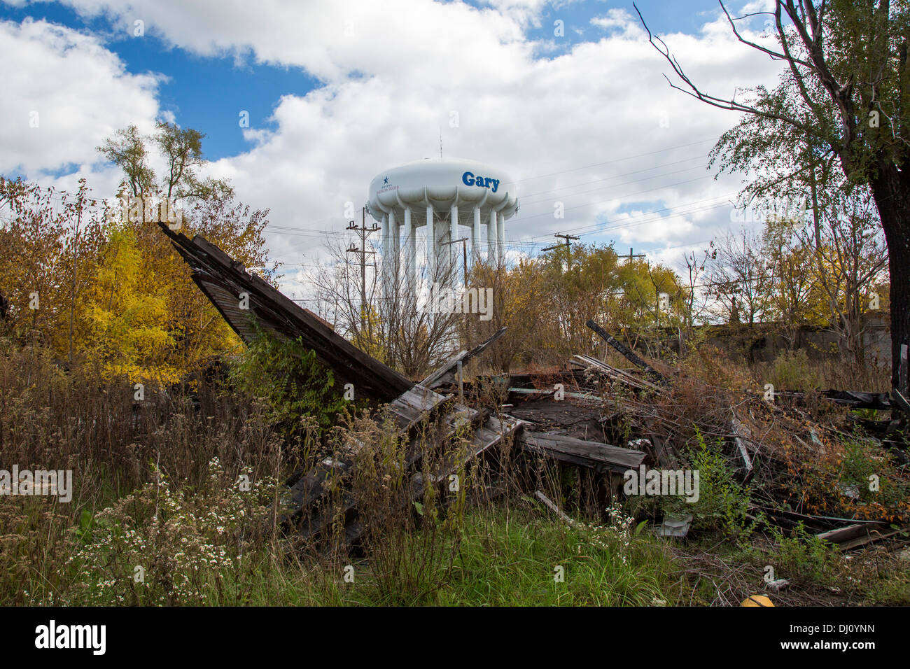 Gary, Indiana Vacant and overgrown lots in Gary, Indiana, where the population has declined by