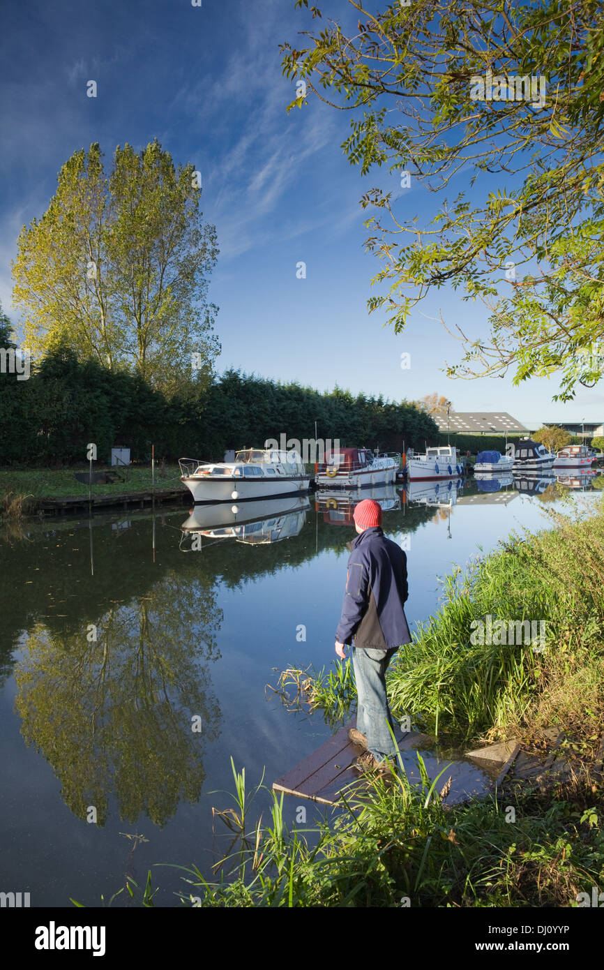 Boats moored at Brigg Marina on the River Ancholme in North