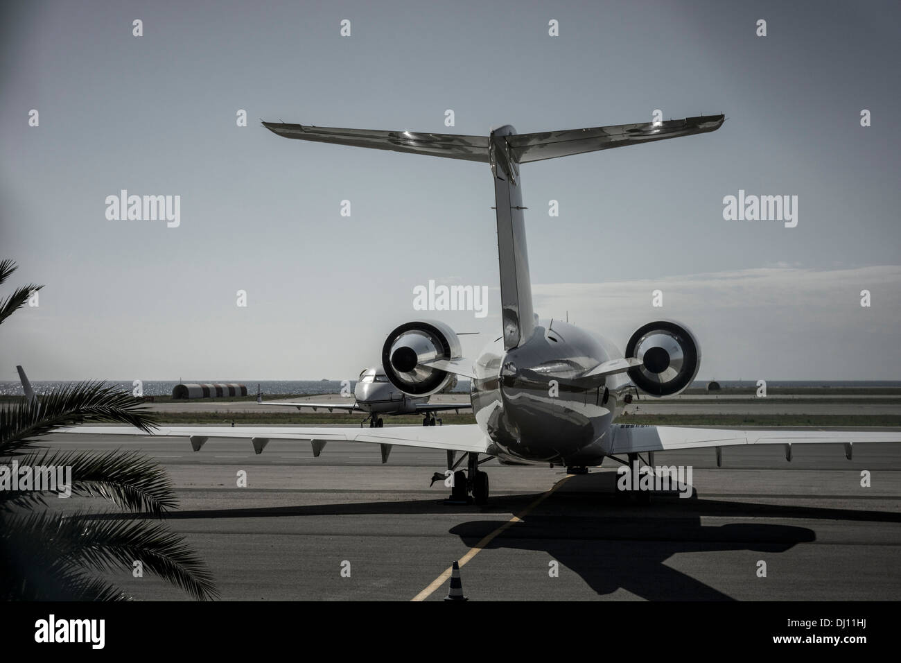 Two airplanes stationary on the tarmac Stock Photo