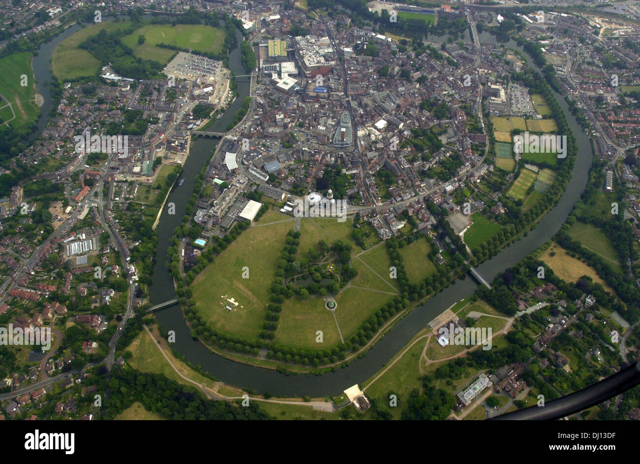 Aerial view Shrewsbury Shropshire Uk Stock Photo 62719595 Alamy