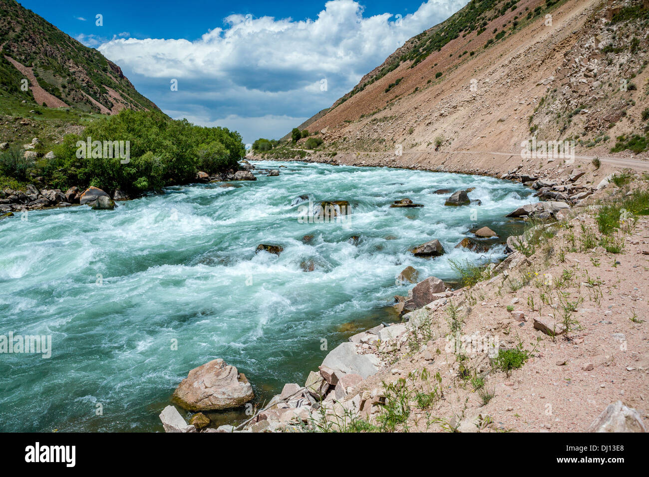 White water in Kyrgyzstan - Kekemeren river Stock Photo