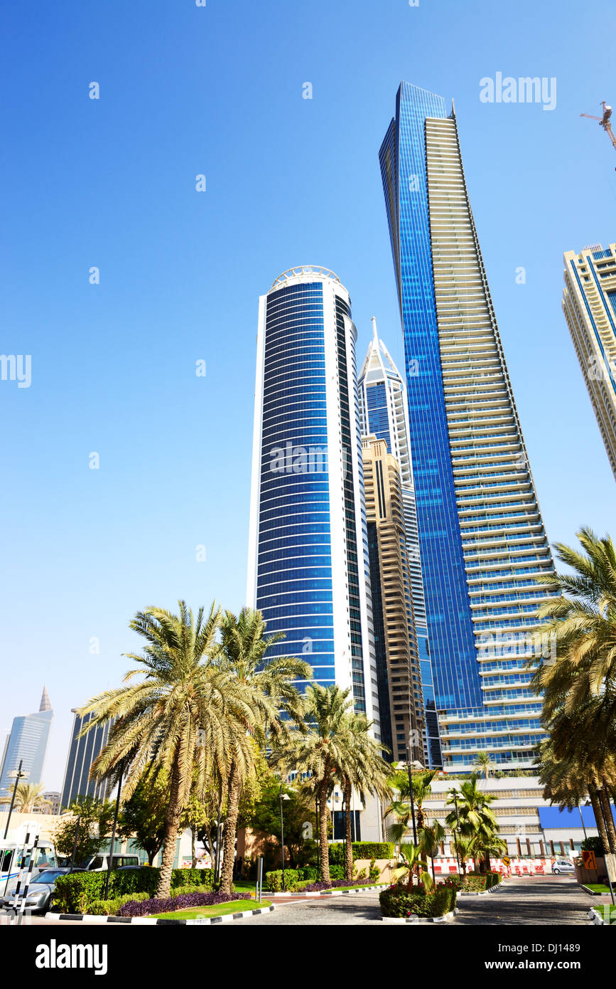 The modern skyscrapers in Dubai city, UAE Stock Photo