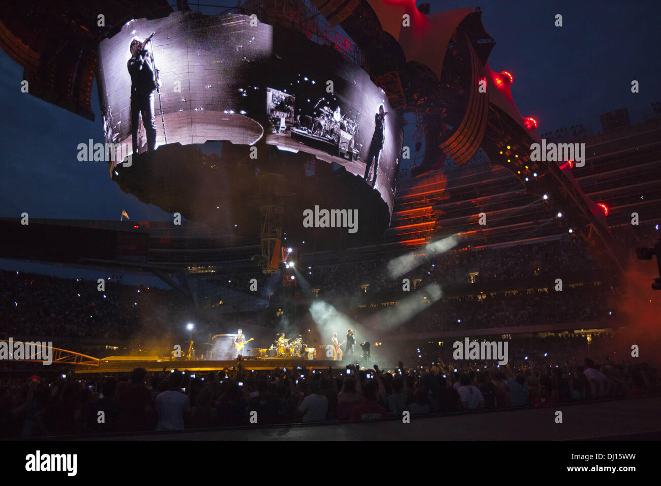 Chicago, Illinois, USA. 5th July, 2011. U2 performs on 360 Tour at Soldier Field in Chicago, Illinois © Daniel DeSlover/ZUMAPRESS.com/Alamy Live News Stock Photo