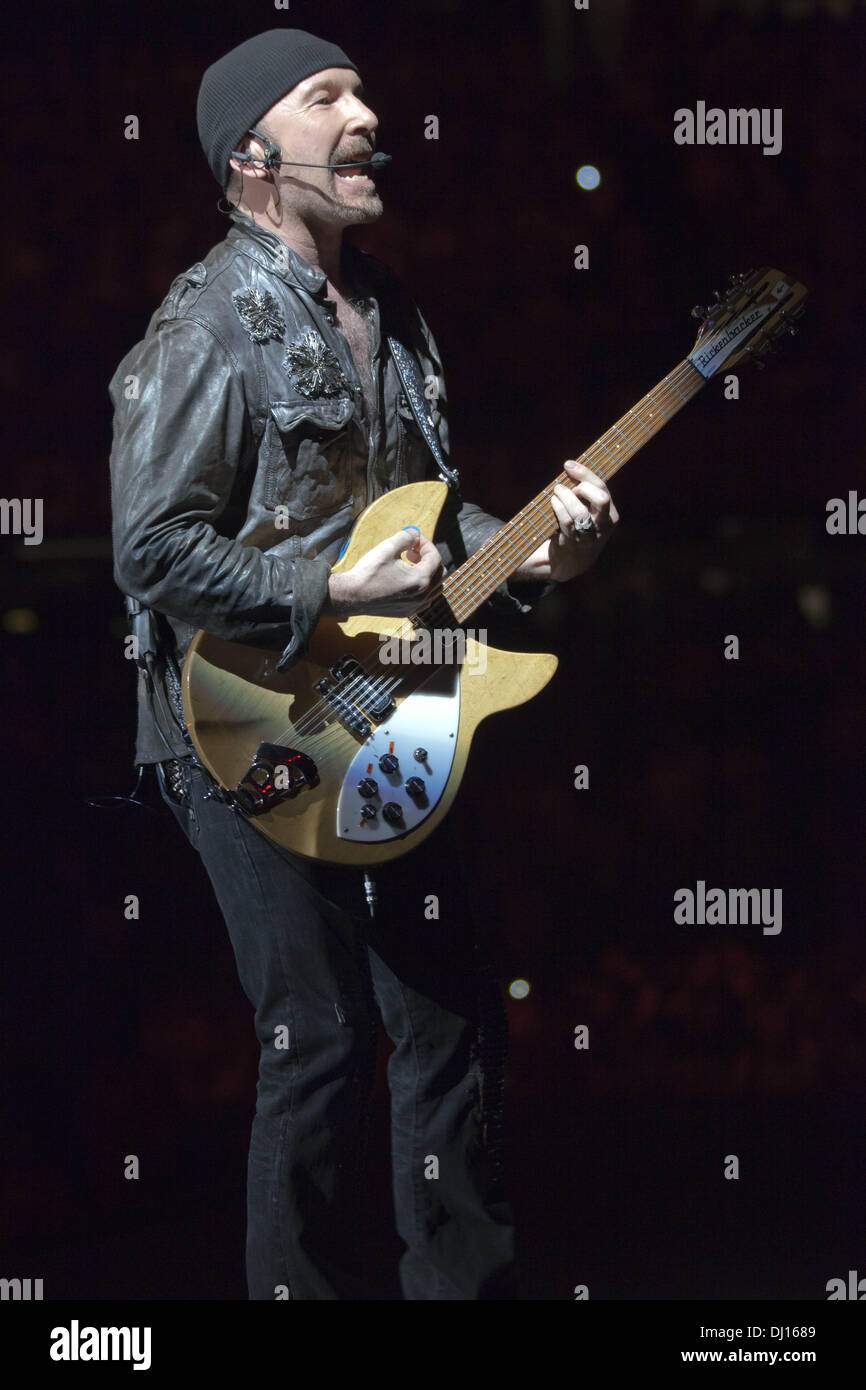 Chicago, Illinois, USA. 5th July, 2011. Guitarist THE EDGE of U2 performs on 360 Tour at Soldier Field in Chicago, Illinois © Daniel DeSlover/ZUMAPRESS.com/Alamy Live News Stock Photo