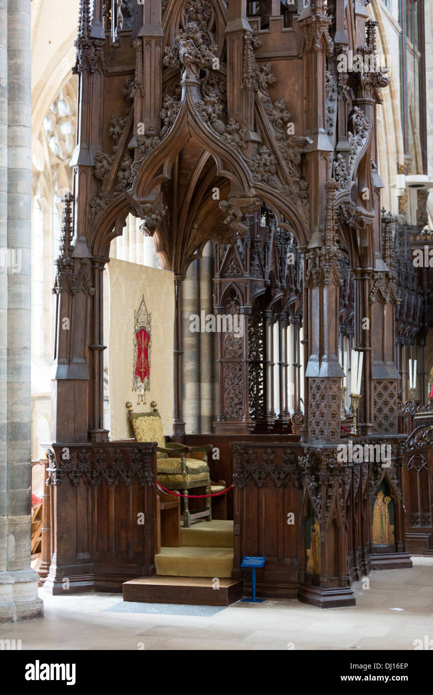 Exeter Cathedral, The Choir Stalls, Stock Photo