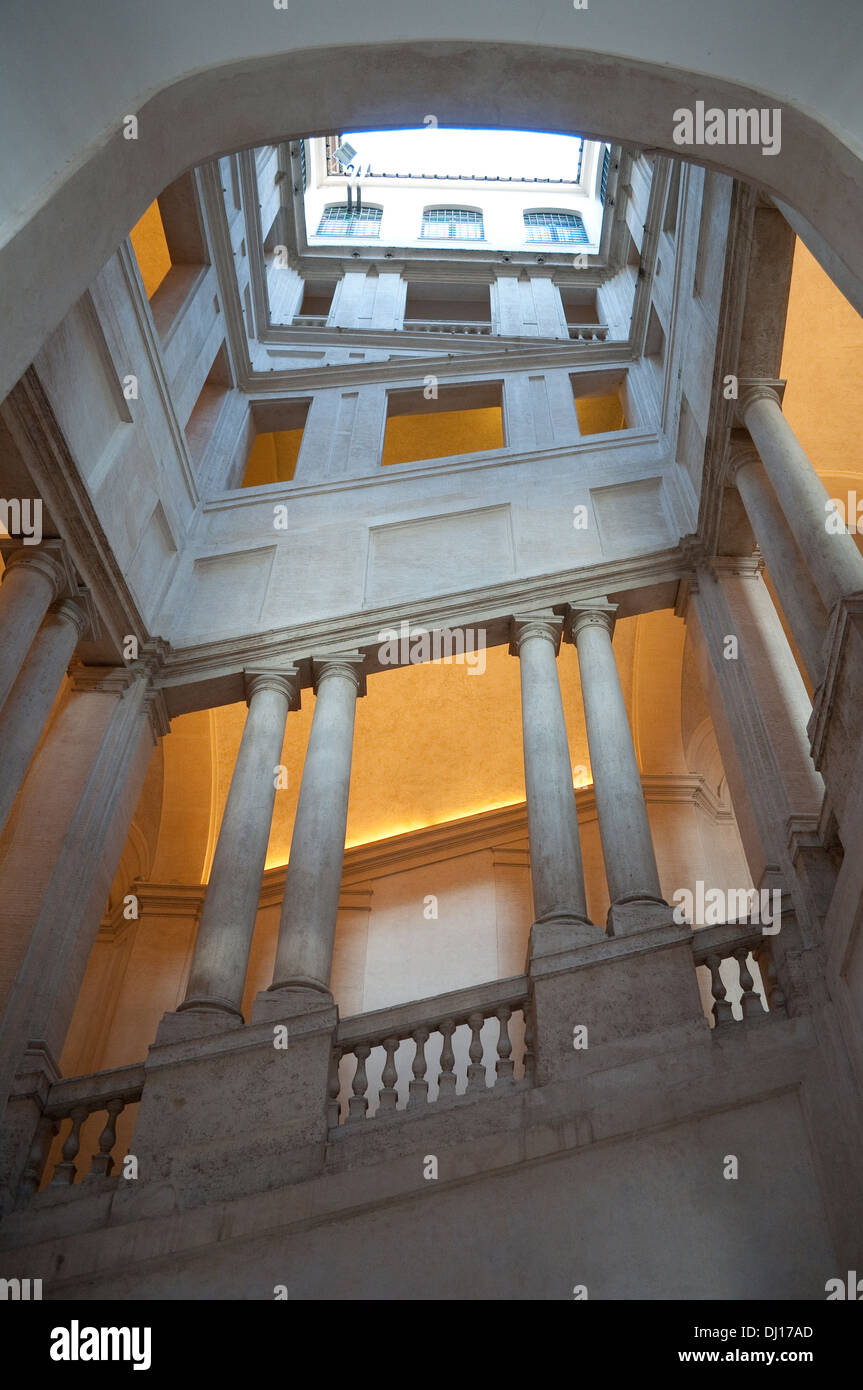 Grand staircase, Palazzo Barberini, Rome, Italy Stock Photo