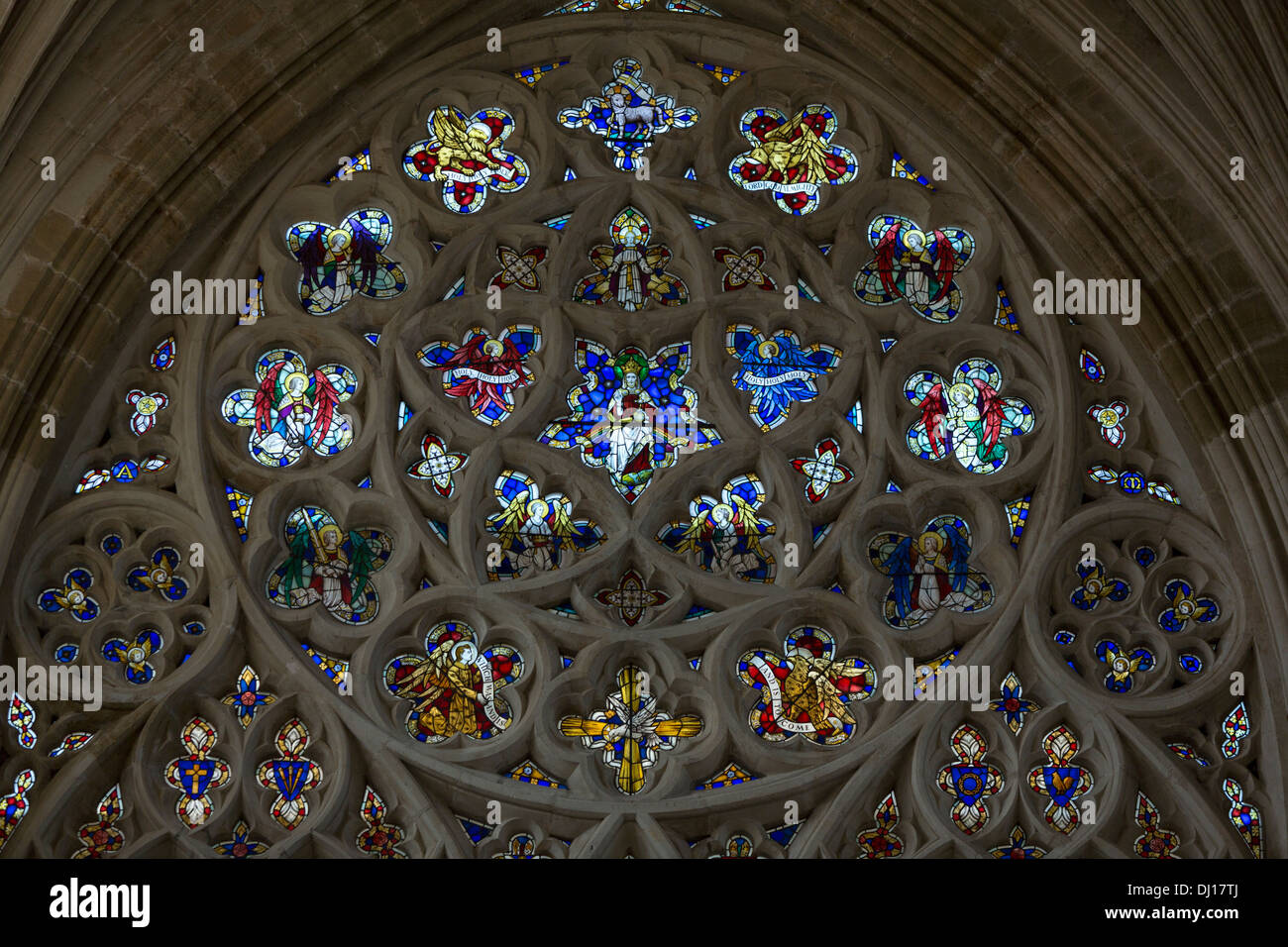 Exeter Cathedral Stained glass windows Stock Photo Alamy
