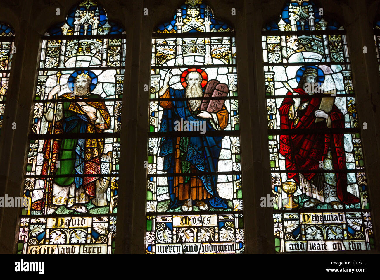 Exeter Cathedral Stained glass windows Stock Photo Alamy