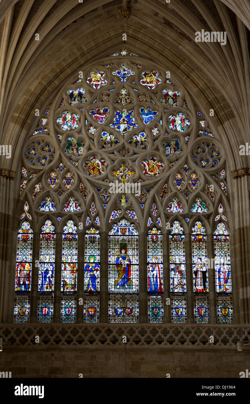 Exeter Cathedral Stained glass windows Stock Photo Alamy