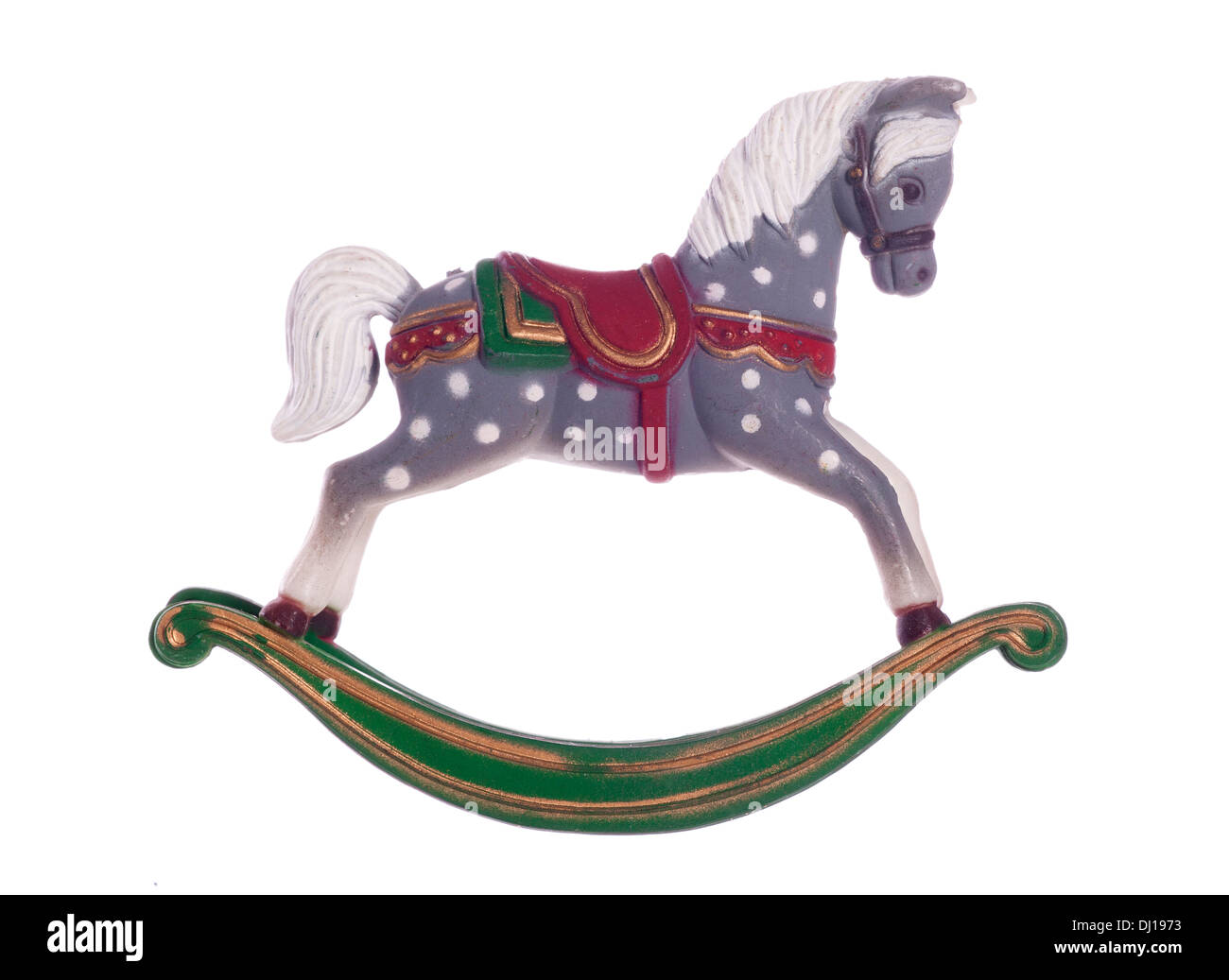 Vintage rocking horse christmas decoration cutout Stock Photo