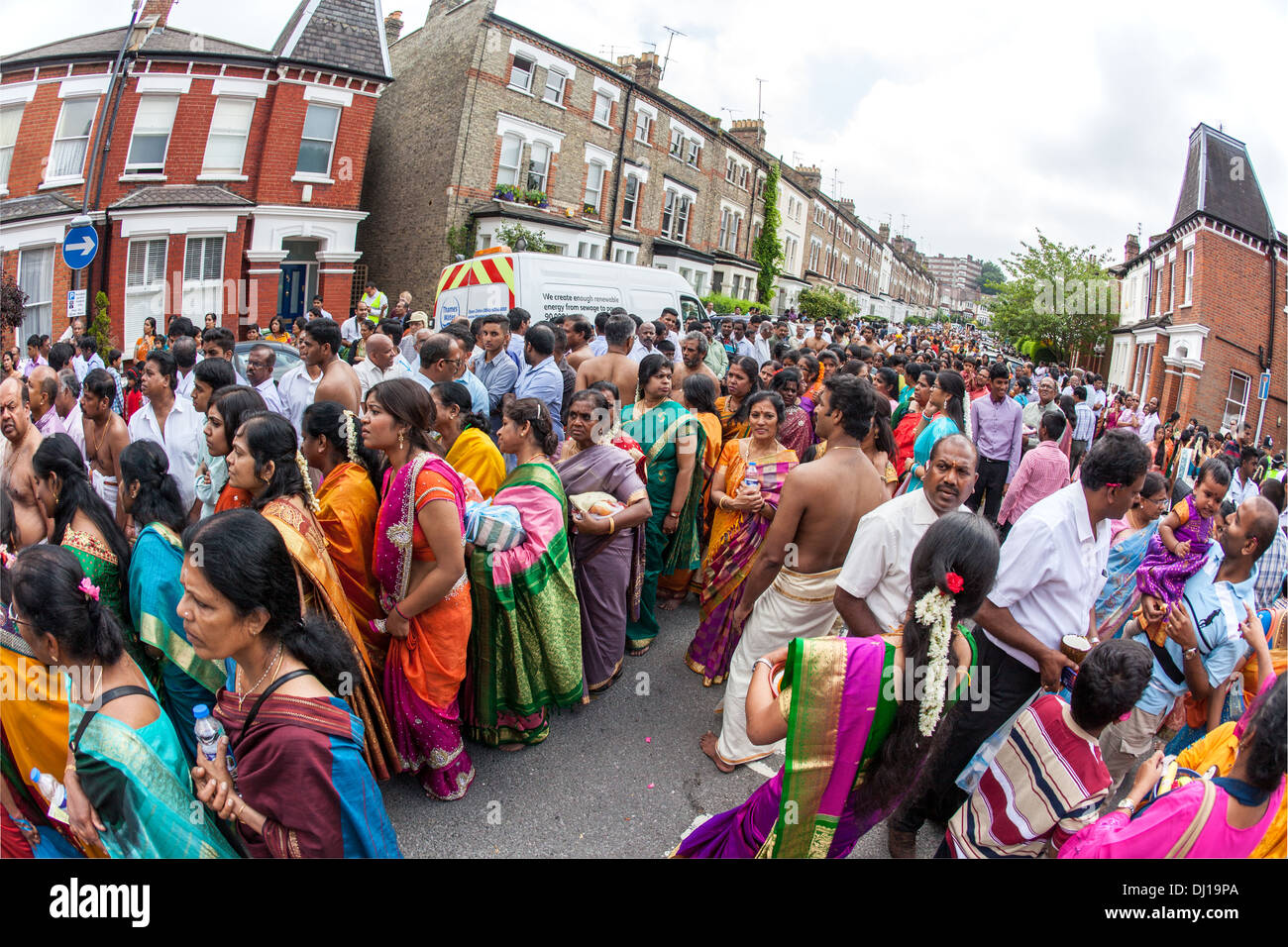 The Rath Yatra Festival from the Murugan Temple North London UK Stock