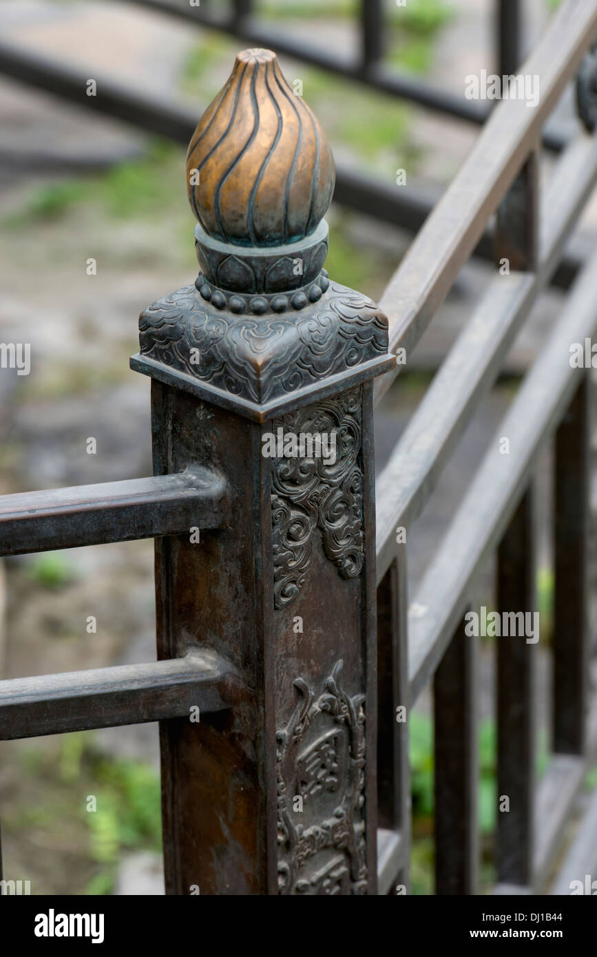 A Decorative Baluster On A Metal Railing Stock Photo Alamy