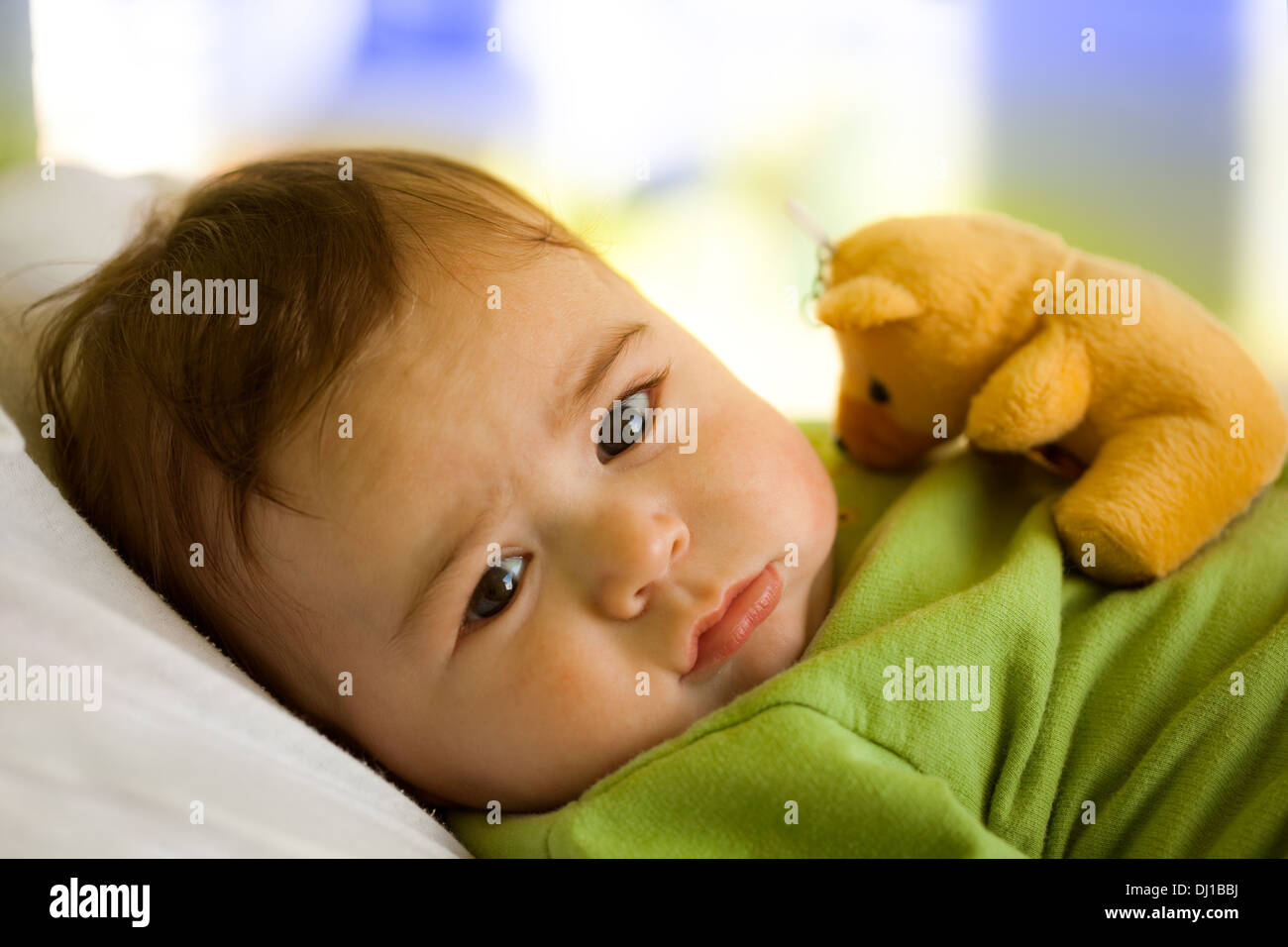 Baby boy with teddy bear hi-res stock photography and images - Alamy