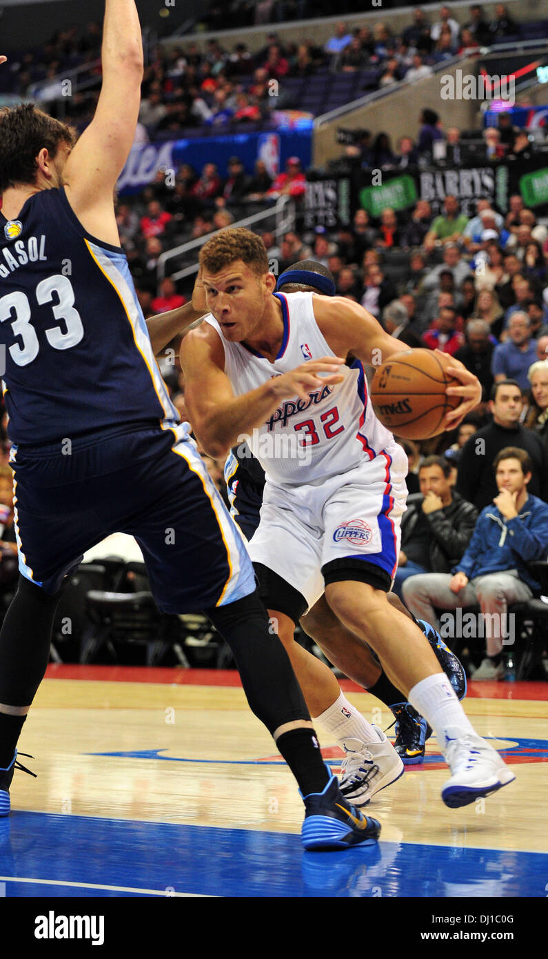 Los Angeles, California, USA. 18th November 2013. Blake Griffin of the Clippers during the NBA Basketball game between the Memphis Grizzlies and the Los Angeles Clippers at Staples Center in Los Angeles, California John Green/CSM/Alamy Live News Stock Photo