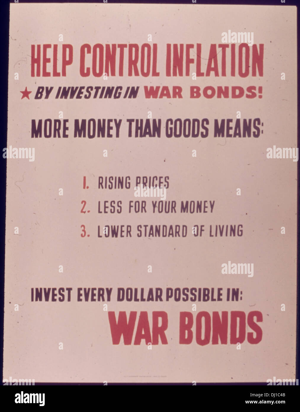 Help Control Inflation War Bond 459 Stock Photo