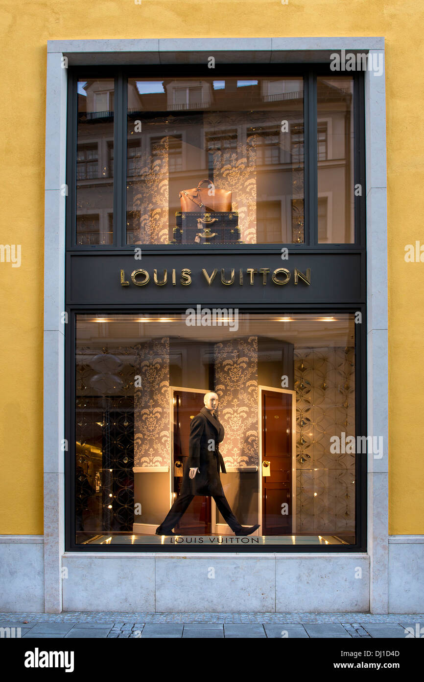 Louis Vuitton store sign in Munich town center Stock Photo