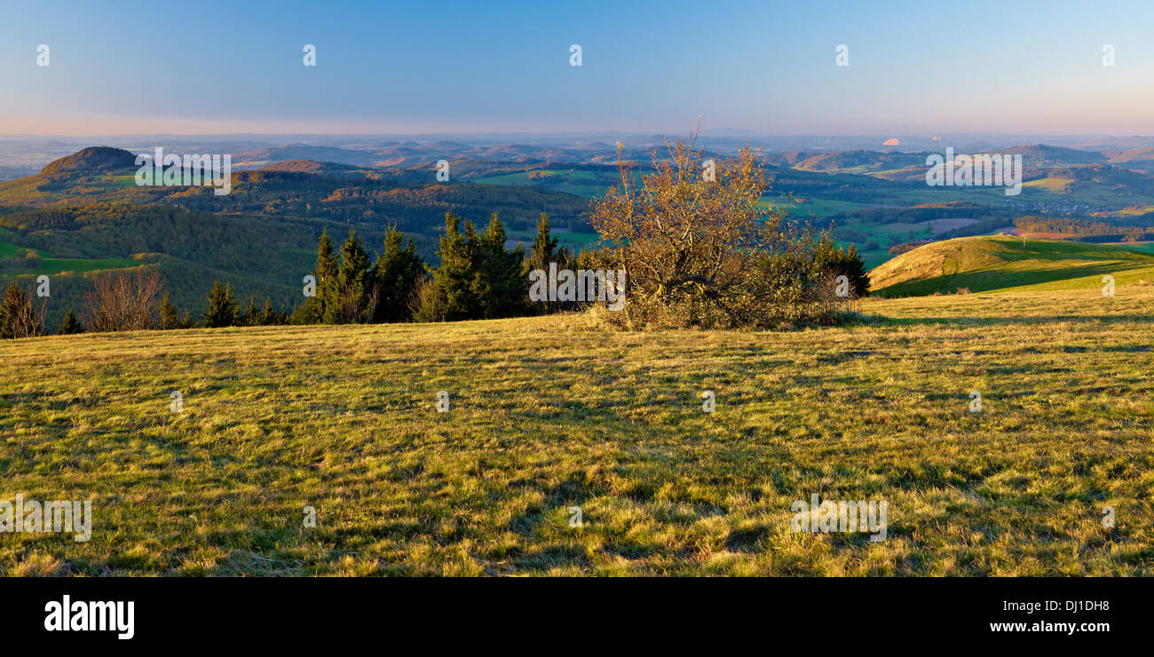 View from the Wasserkuppe mountain, Rhön, Hesse, Germany Stock Photo