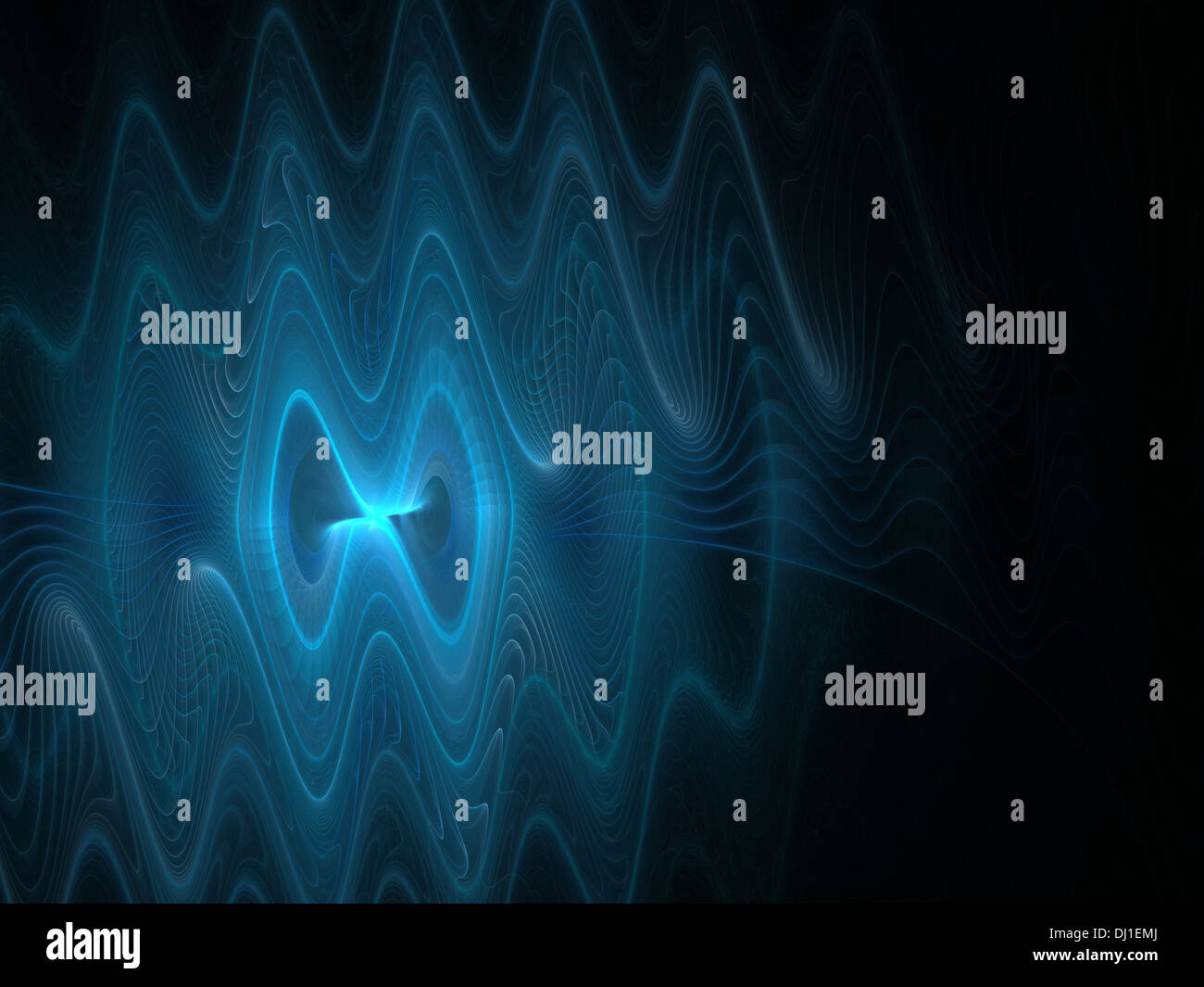 design of abstract background with blue waves over black Stock Photo ...