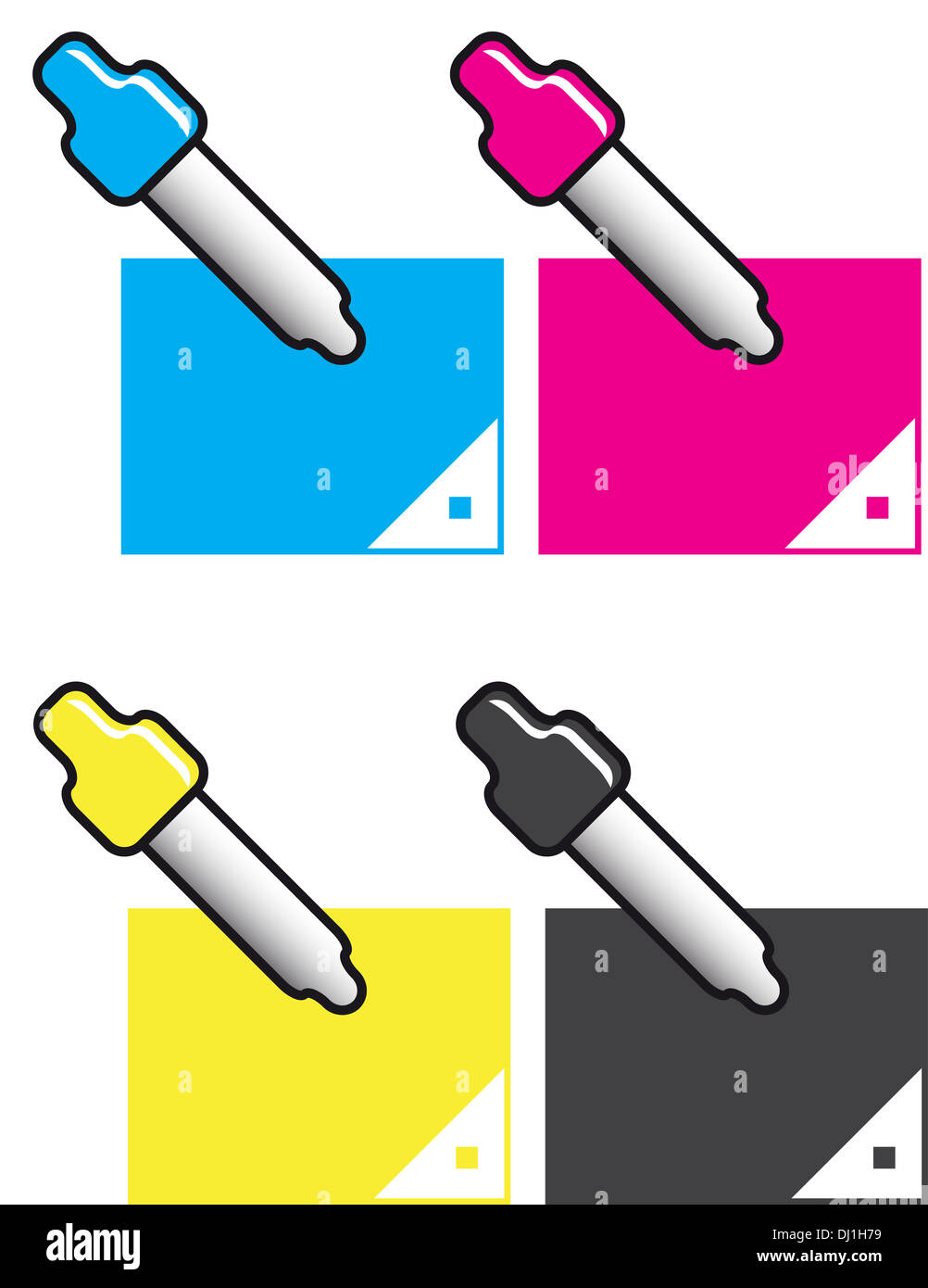 Color CMYK Icon Set Stock Photo