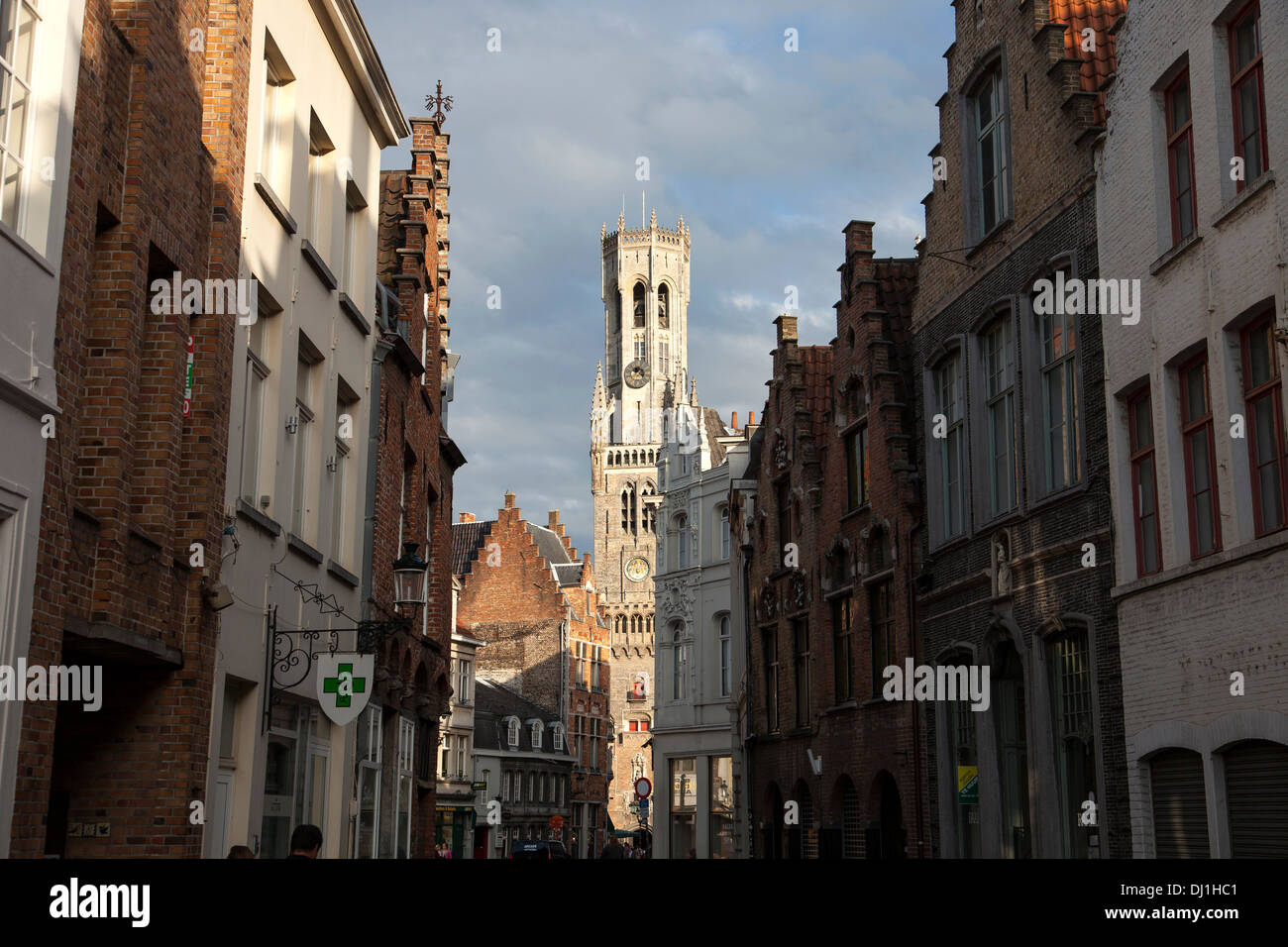 old town and Belfry in Bruges, Belgium Stock Photo
