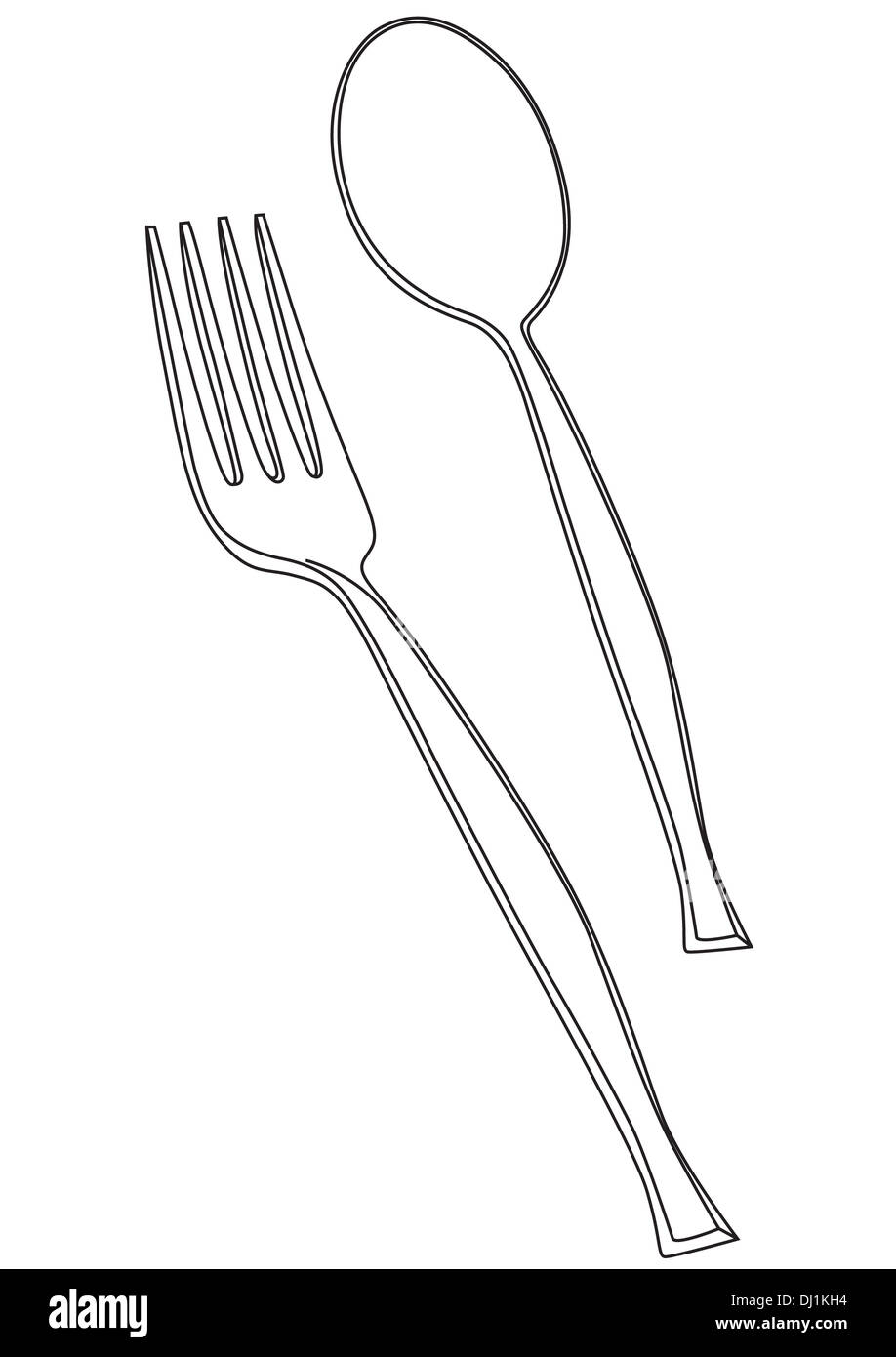 vector illustration of fork and spoon Stock Photo Alamy