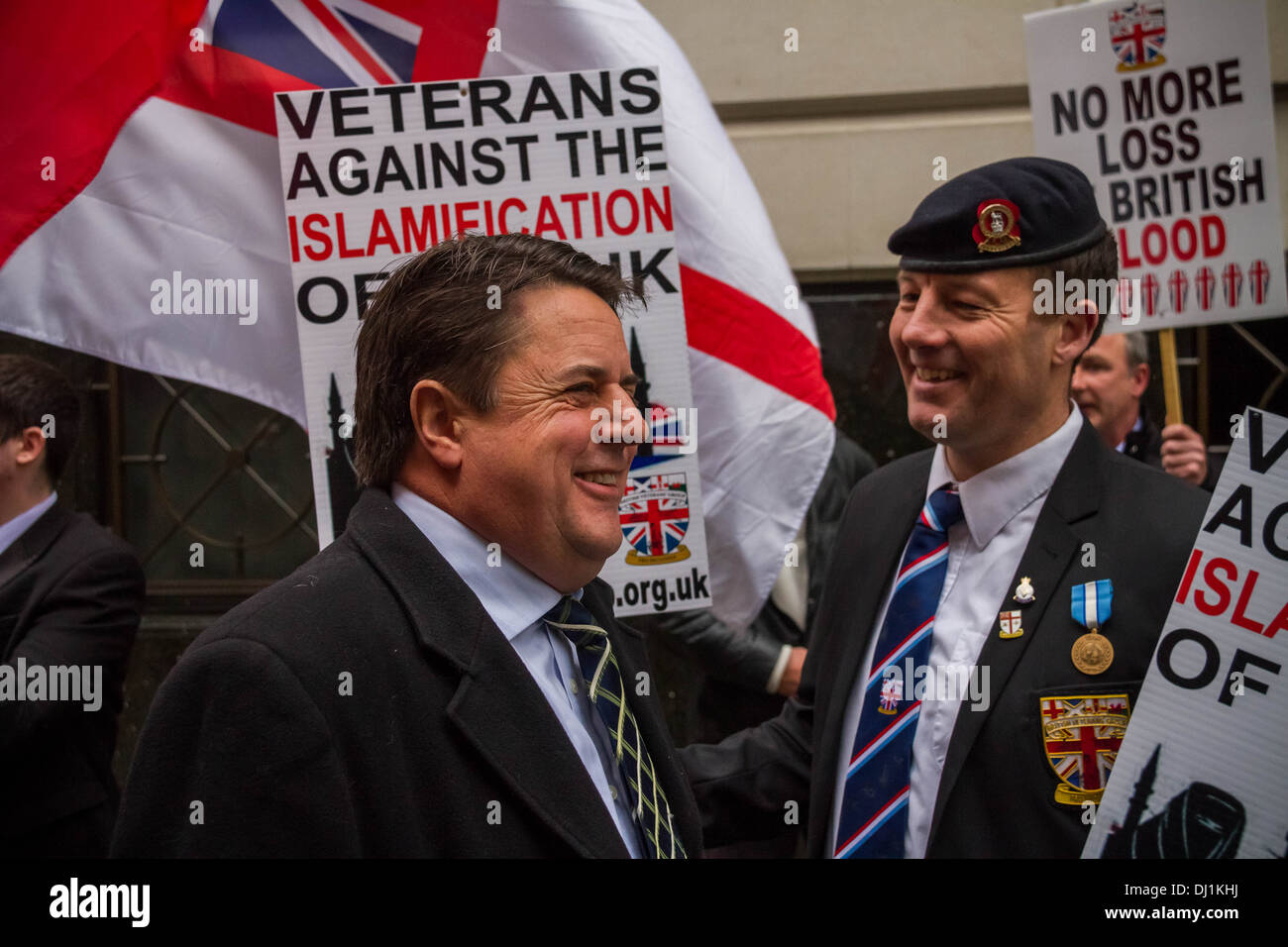 Nick Griffin leader of British National Party (BNP) outside Old Bailey Stock Photo