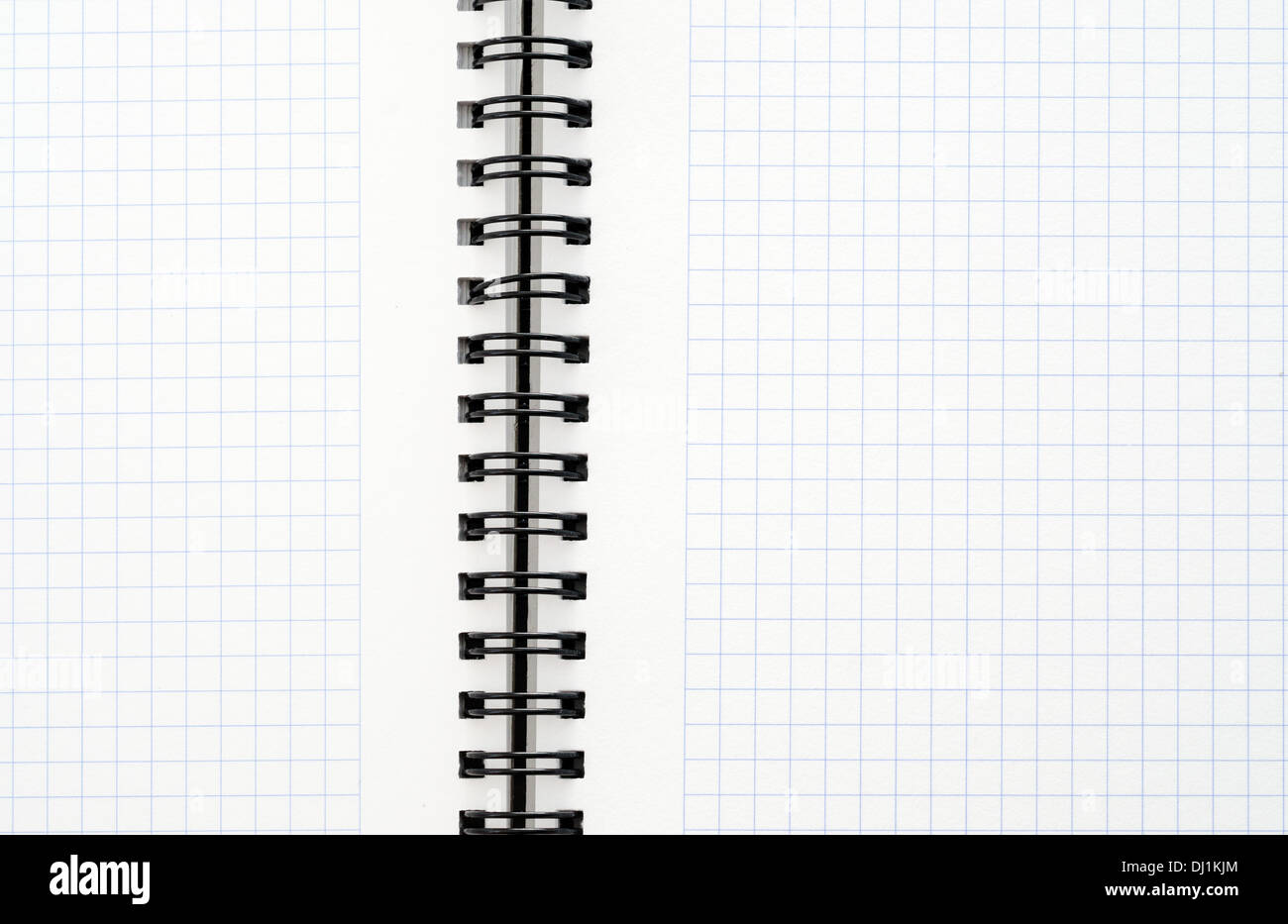 Closeup of notebook with black wire Stock Photo