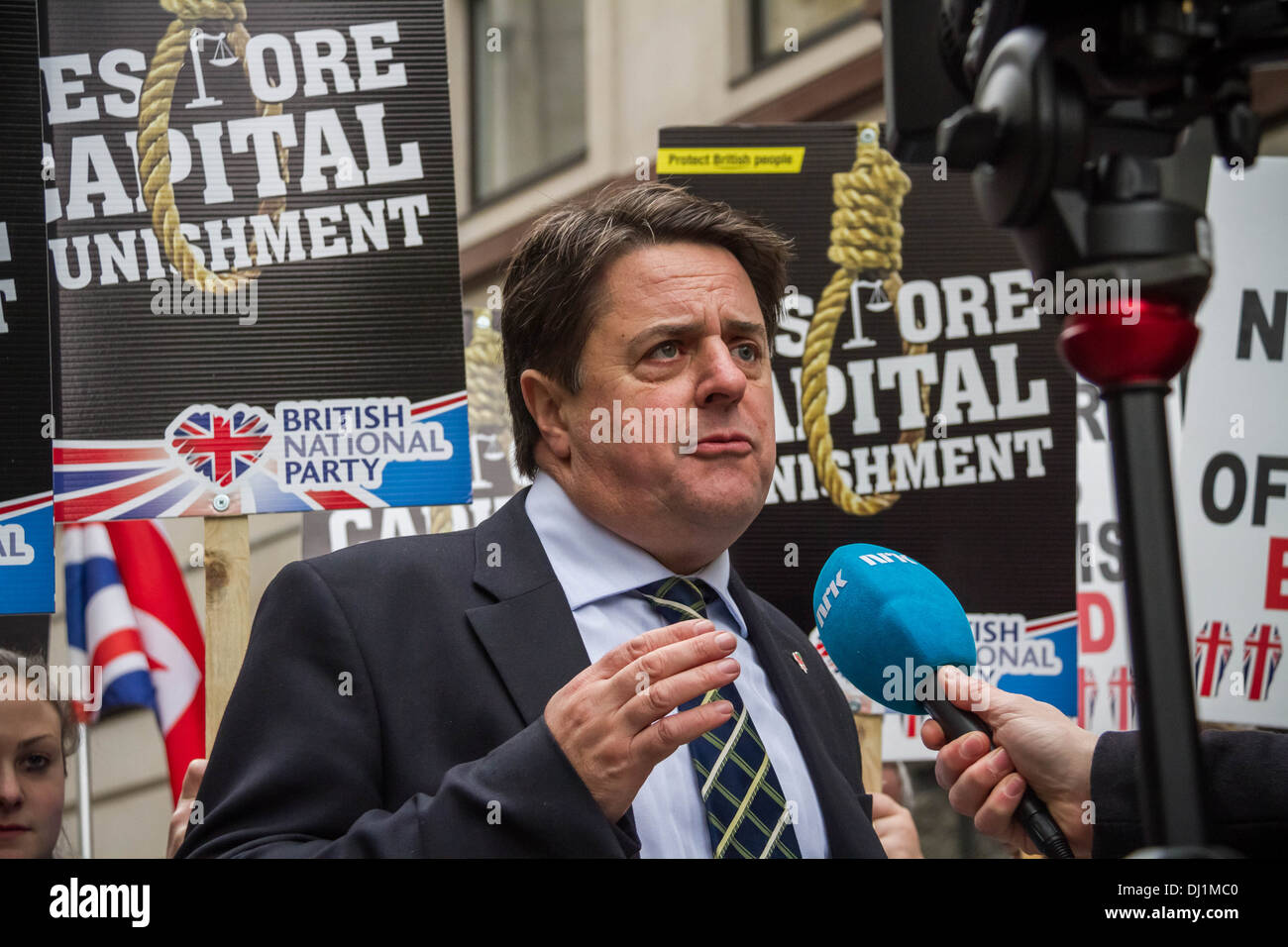 Nick Griffin leader of British National Party (BNP) outside Old Bailey Stock Photo