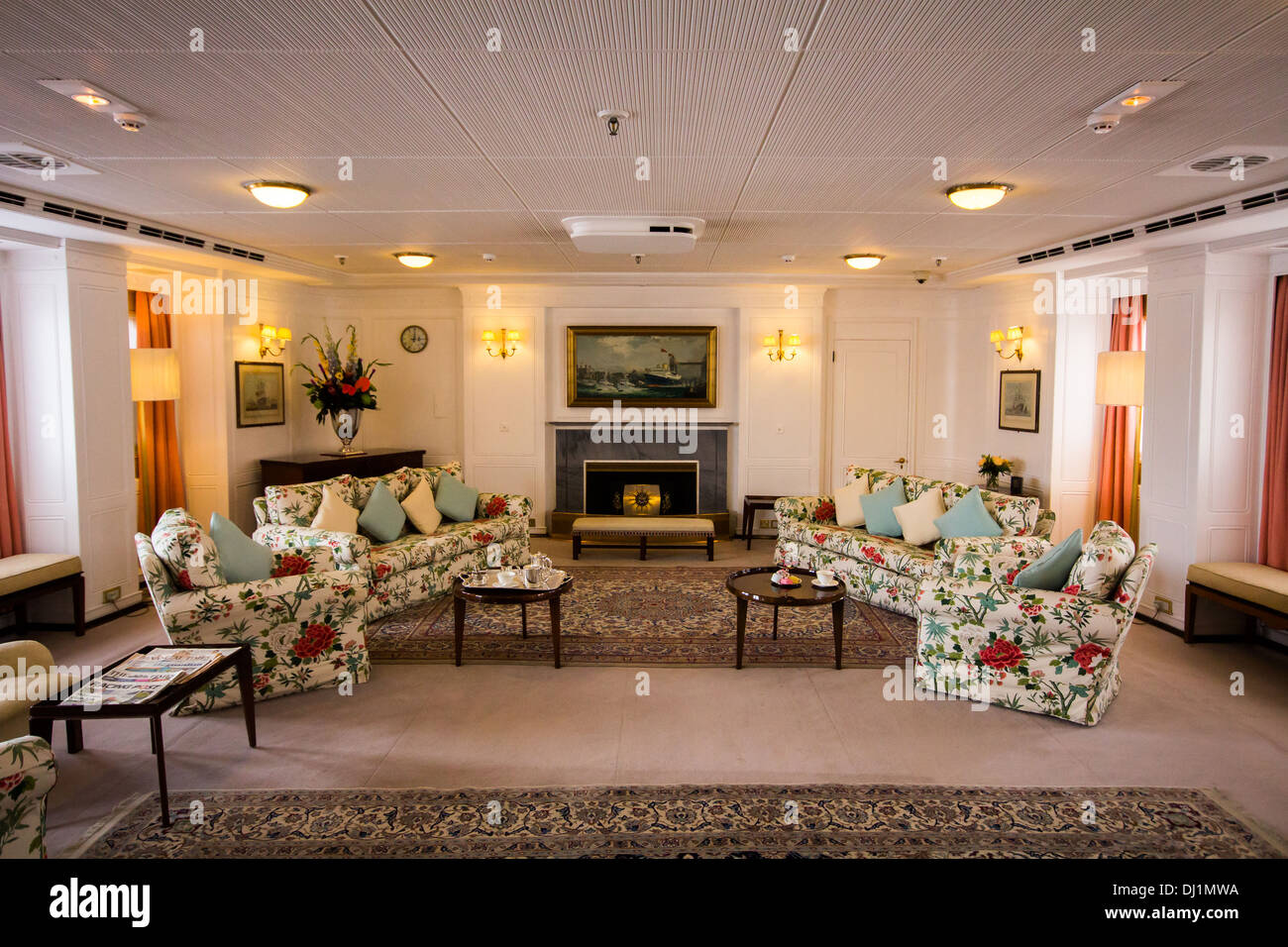 Interior of the Royal Yacht Britannia Stock Photo