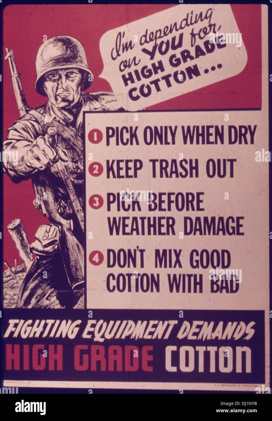 I'm Depending on You for High Grade Cotton-Fighting Equipment Demands High Grade Cotton 605 Stock Photo