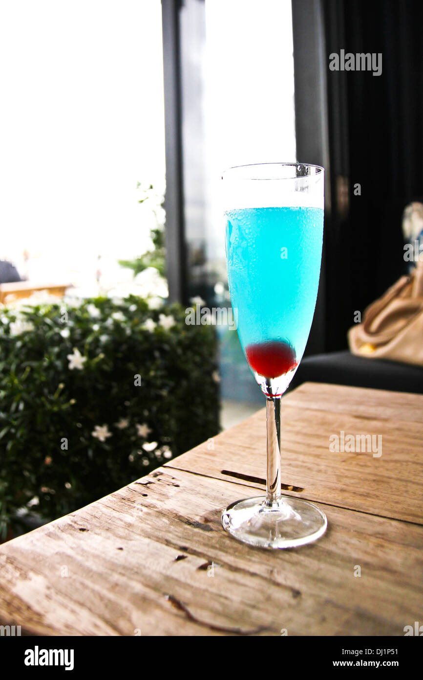 tropical blue cocktail Stock Photo