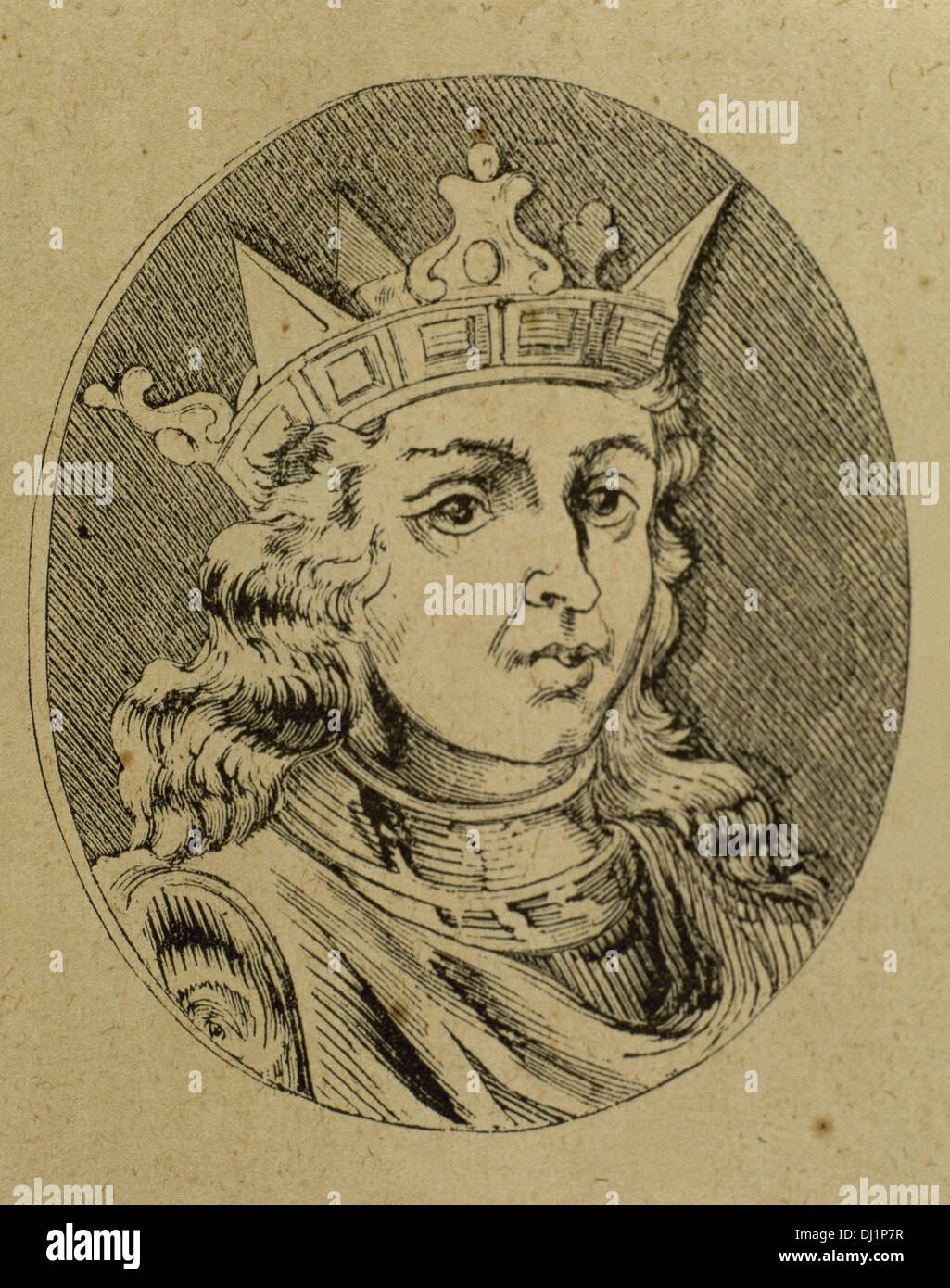 Bermudo III of León (1017-1037). King of Leon (1028-1037). Engraving. Stock Photo