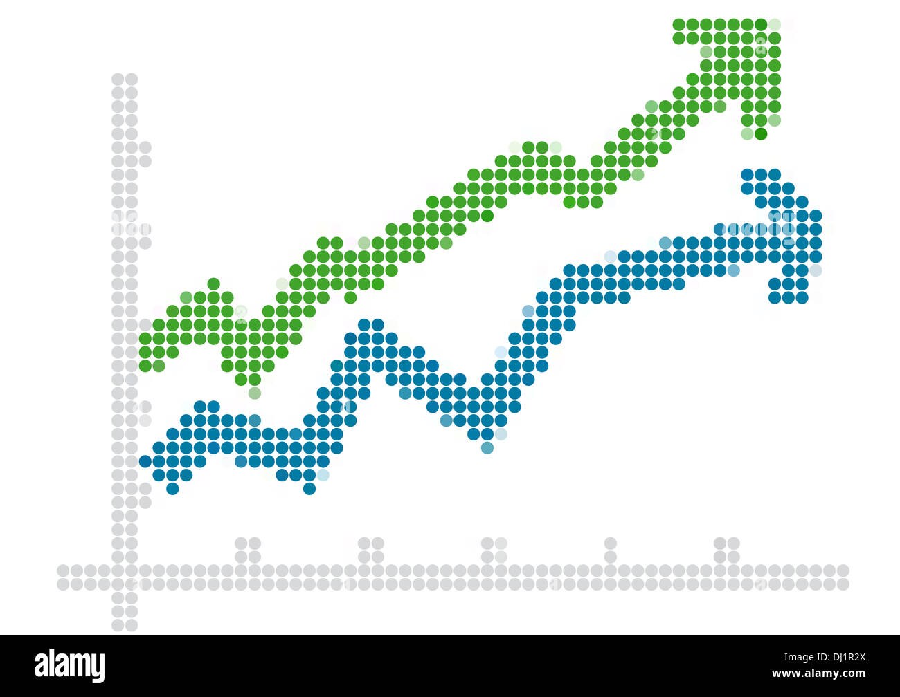 Dot Style Illustration of Chart Stock Photo