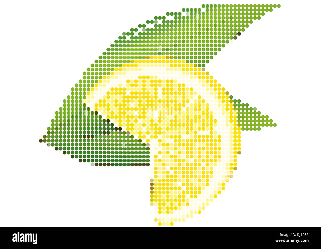 Dot Style Illustration of Lemon Stock Photo