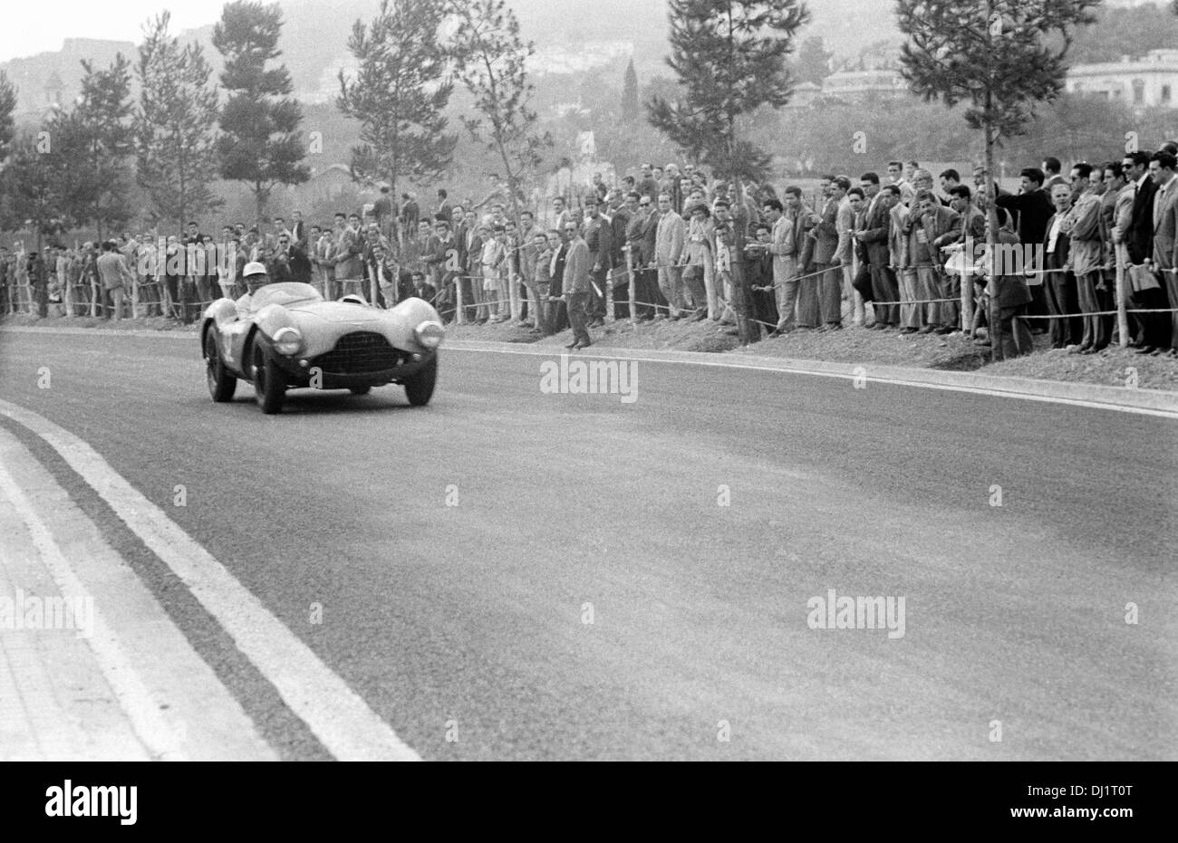Aston Martin DB3S, one of the Kangaroo Stable team cars at the Spanish Grand Prix, Pedralbes, Spain 24 Oct 1954. Stock Photo