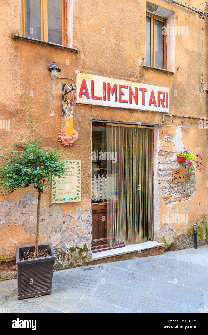 Traditional supermarket, Tuscany, Italy Stock Photo