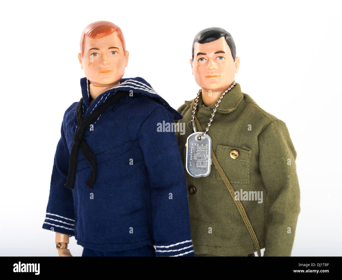 1964 GI Joe Action Figures by toy company Hasbro. U.S. Armed Forces Navy with Army G.I. Stock Photo