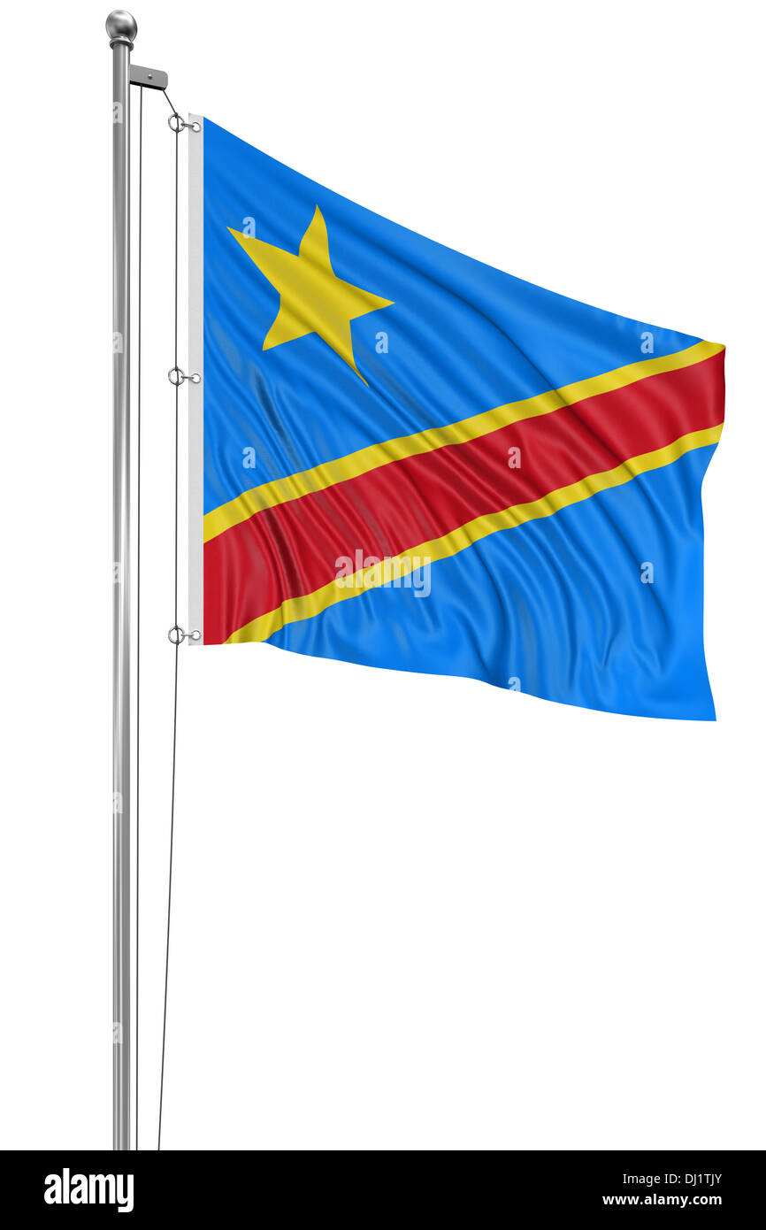 3D flag of Democratic Republic of the Congo Stock Photo - Alamy